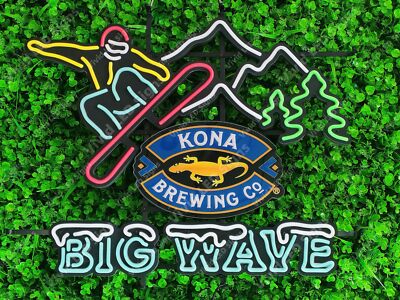 Kona Brewing Beer Big Wave Skiing Vivid LED Neon Sign Light Lamp