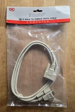 GC Electronics DB-9 Male to DB-9 Female Data Cable 45-308-BU 6ft Wired 1-to-1