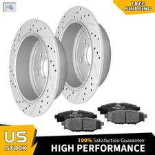 286mm Rear Disc Rotors Ceramic Brake Pads for 2010 - 2014 Subaru Legacy Outback