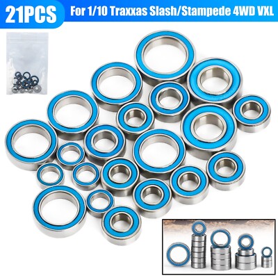 21Pcs RC Bearings Kit for Traxxas Slash 4x4 Rustler Stampede 4X4 VXL Telluride