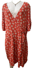 NEXT Short Sleeved Floral Wrap Over Dress - NEW WITH TAGS - UK 26, EU 54