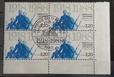 Bloc 4 Timbres Anniversaire De L'armistice 11 Novembre 1918/1988 N°2549 Ob Paris