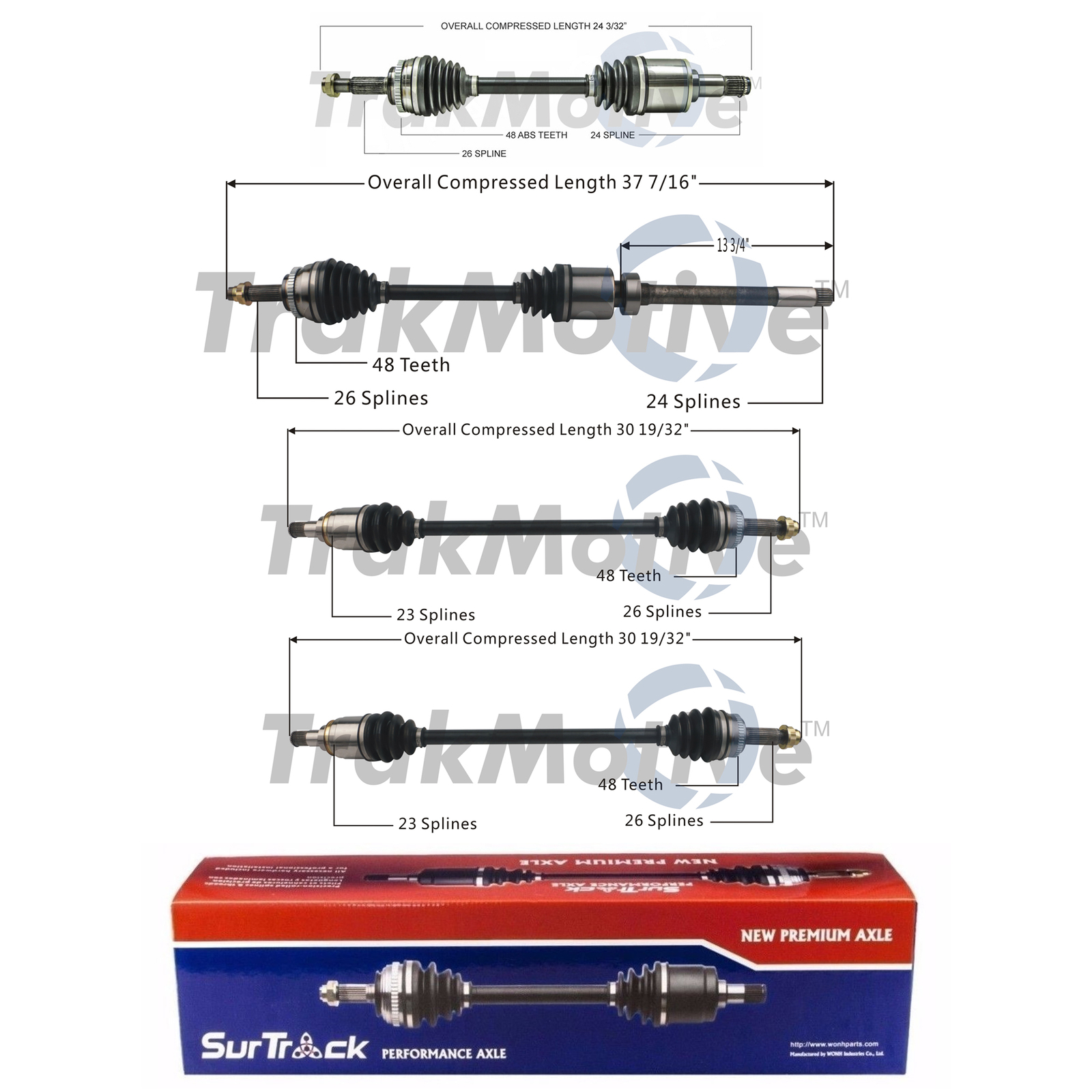 Toyota Matrix Rear End SurTrack Set of Front & Rear CV Axle Shafts KIT For Toyota Matrix 2.4L ...