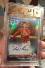 Mickey Moniak 70th Blue Auto REFRACTOR 2017 Bowman Chrome VariantDraft BGS9.5 10