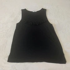 GAP Black Ruffle Tank Top SHIRT Women's Size Small