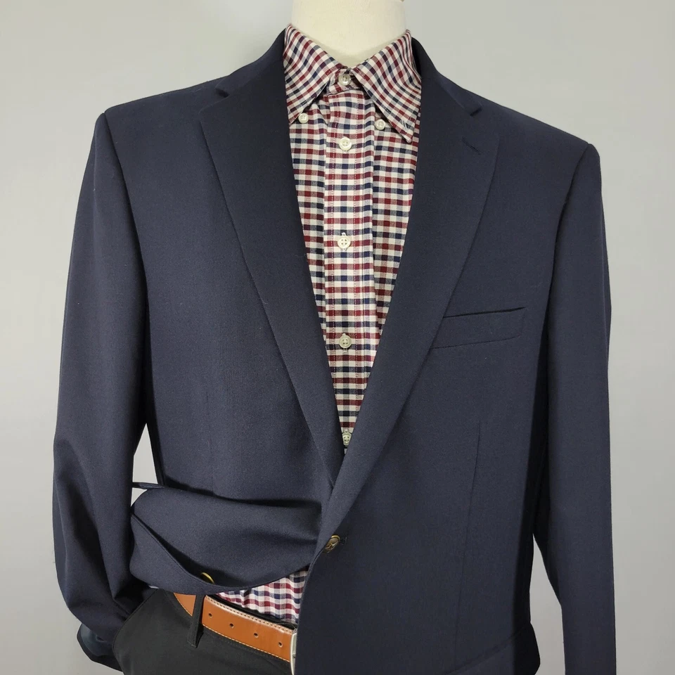 Abrigo Blazer Deportivo Dockers Para Hombre Dos Botones Profundo Azul Marino Poli Lana Talla 46L Foto 2 de 4