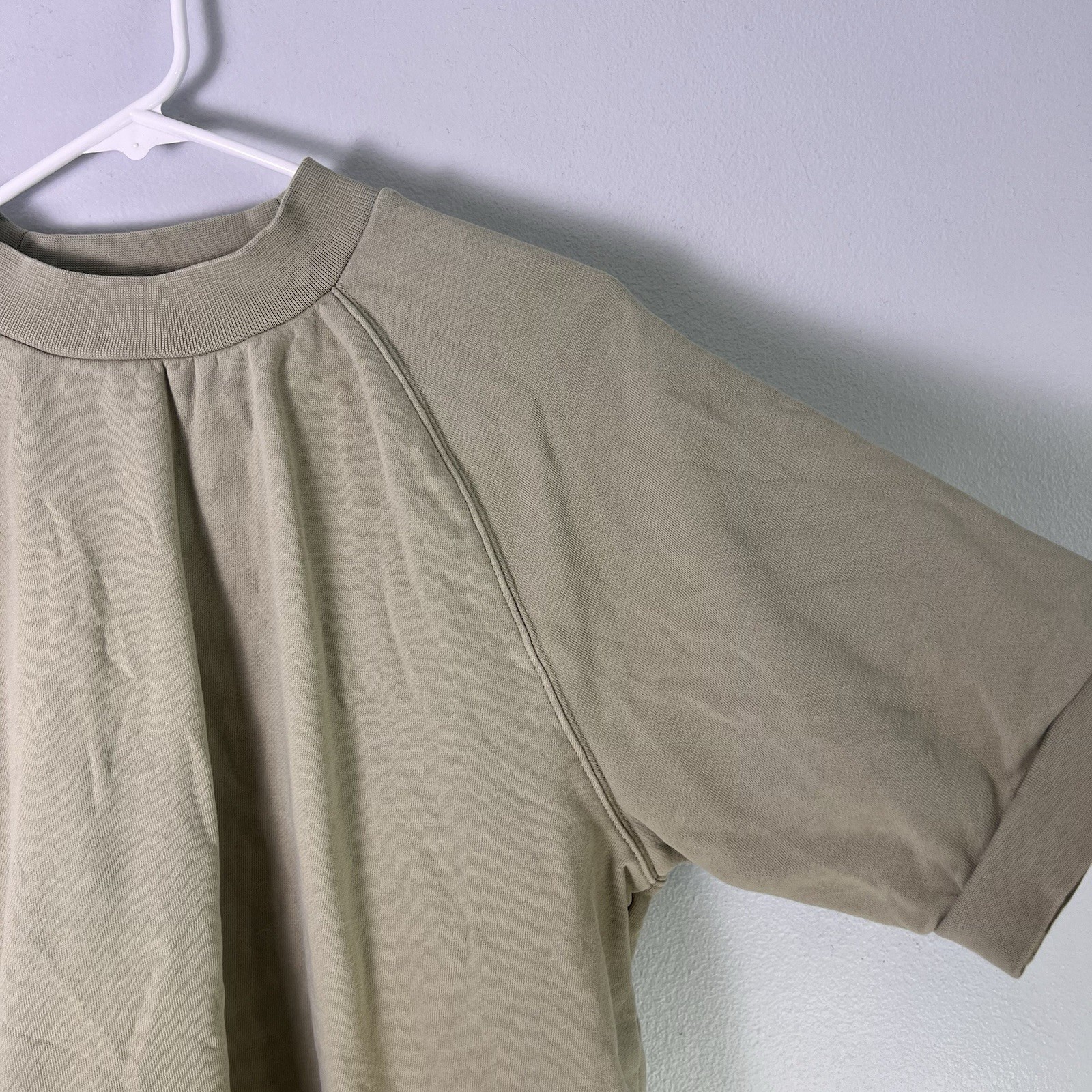 Fear Of God Essentials Men's Sz S Green French Terry Short Sleeve Sweatshirt thumbnail 6