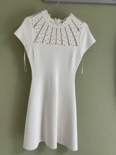 VALENTINO Sleeveless Dress Chest 36cm Length 90cm White Beige Rayon Blend