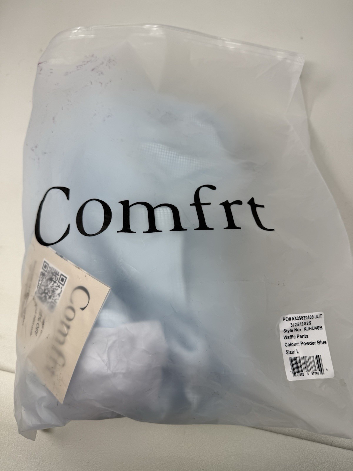 Comfrt Lim. Ed. Powder Blue Waffle Lounge Pants NWT sz L