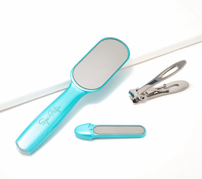 Spa-Rific Nano Laser Etched Glass 2 In 1 Pedi&Mani File & Clipper - Mint Green
