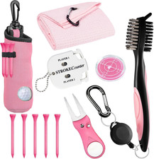11 Pcs Golf Accessories Kit, Include Golf Ball Bag with Hook Tees Towel Cleaner
