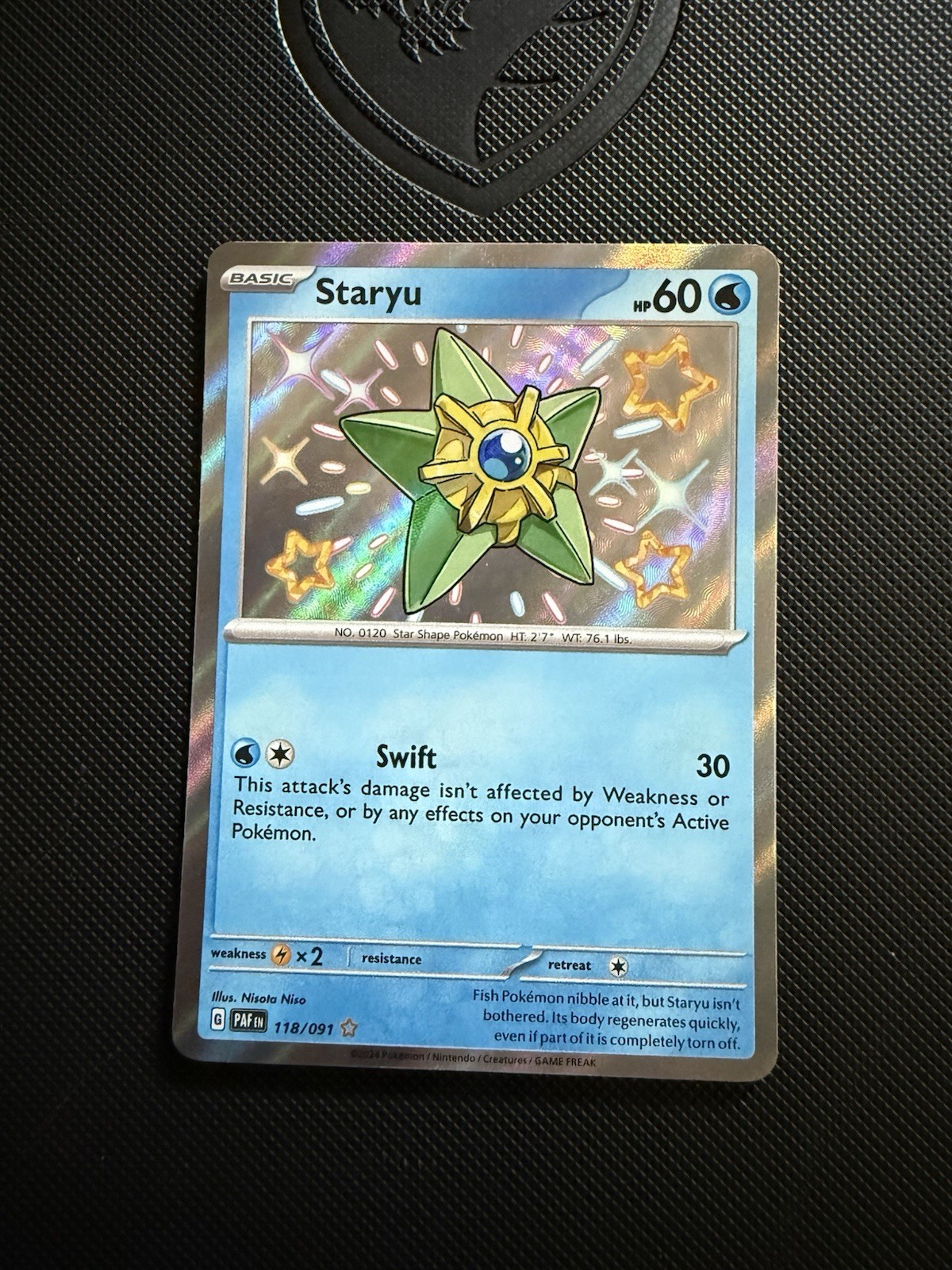 Pokémon Staryu Paldean Fates EN 118/091 2014 Holo Foil Basic Water Card