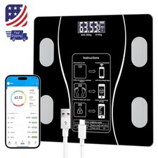 Rechargeable Large Display Bluetooth Body Fat Scale Smart Scale for Body Weight