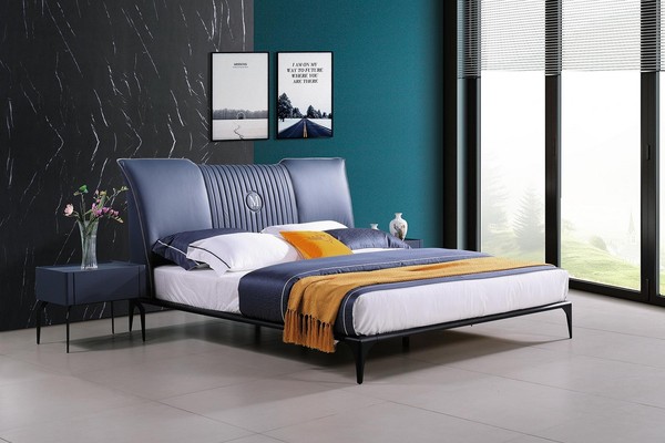 Bett Polster Design Luxus Doppel Hotel Betten Ehe Schlaf Zimmer Leder 180X200Cm-image