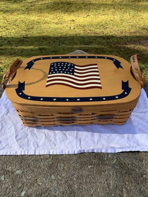 NEW-PETERBORO HANDMADE 150th LIMITED EDITION PATRIOTIC FLAG BASKET~1854-2004~VNC
