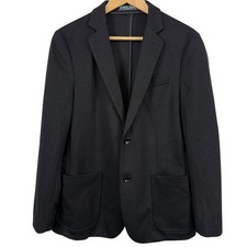 PJ Paul Jones Mens Knit Stretch Washable Suit Jacket Solid Black Blazer sz M