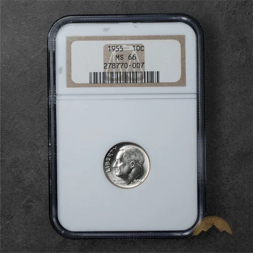 1955 Roosevelt Silver Dime 10c - NGC MS66 - Philadelphia
