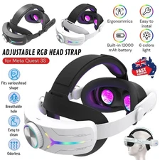 Adjustable RGB Head Strap with 12000mAh Battery for Meta Quest 3 / 3S VR Headset