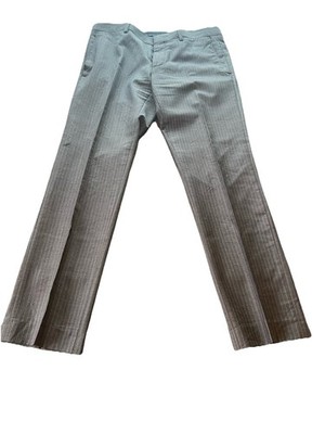 River Island Mens 30x30 Gray Pin Striped Wool Blend Slacks