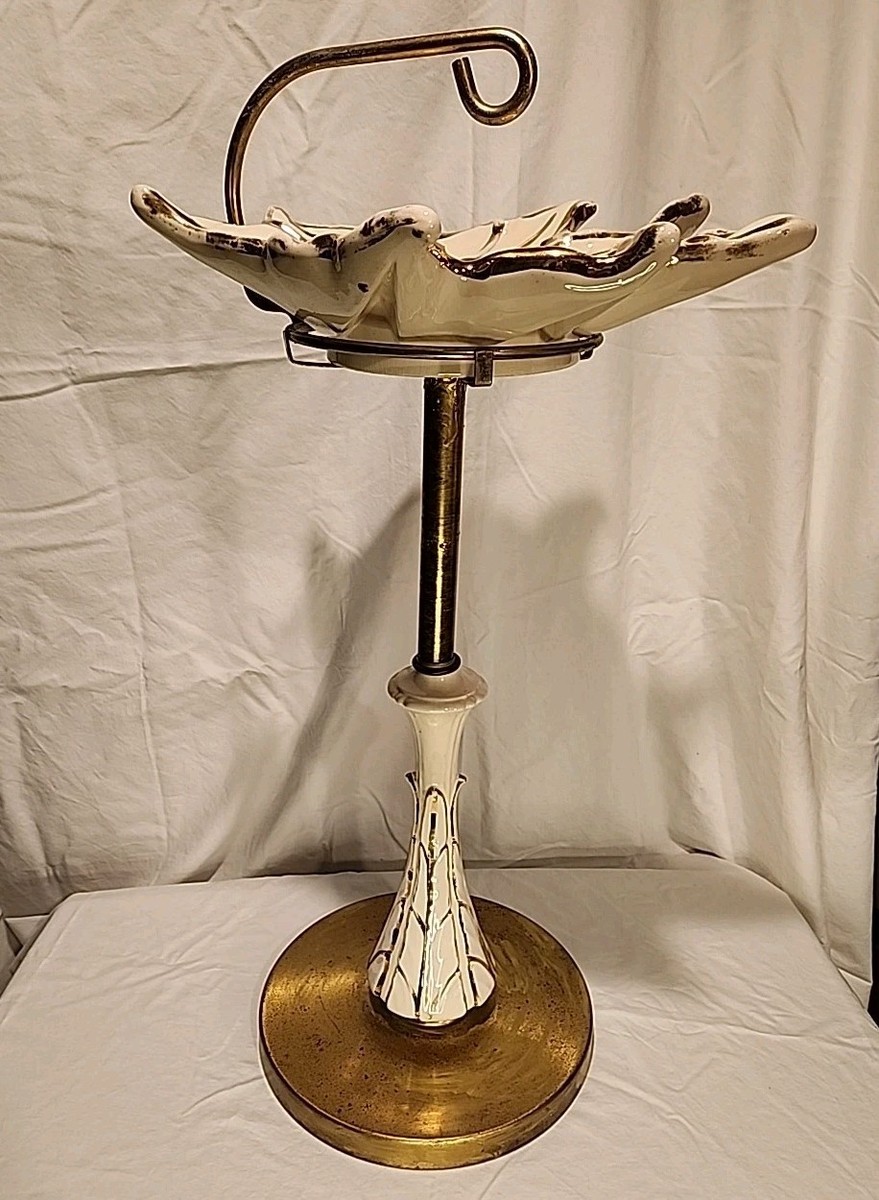 a_stand_www asimocrafts 真鍮セット 1950's Golden Foliage Leaf Cream and Gold Art Deco/Luxe Ashtray