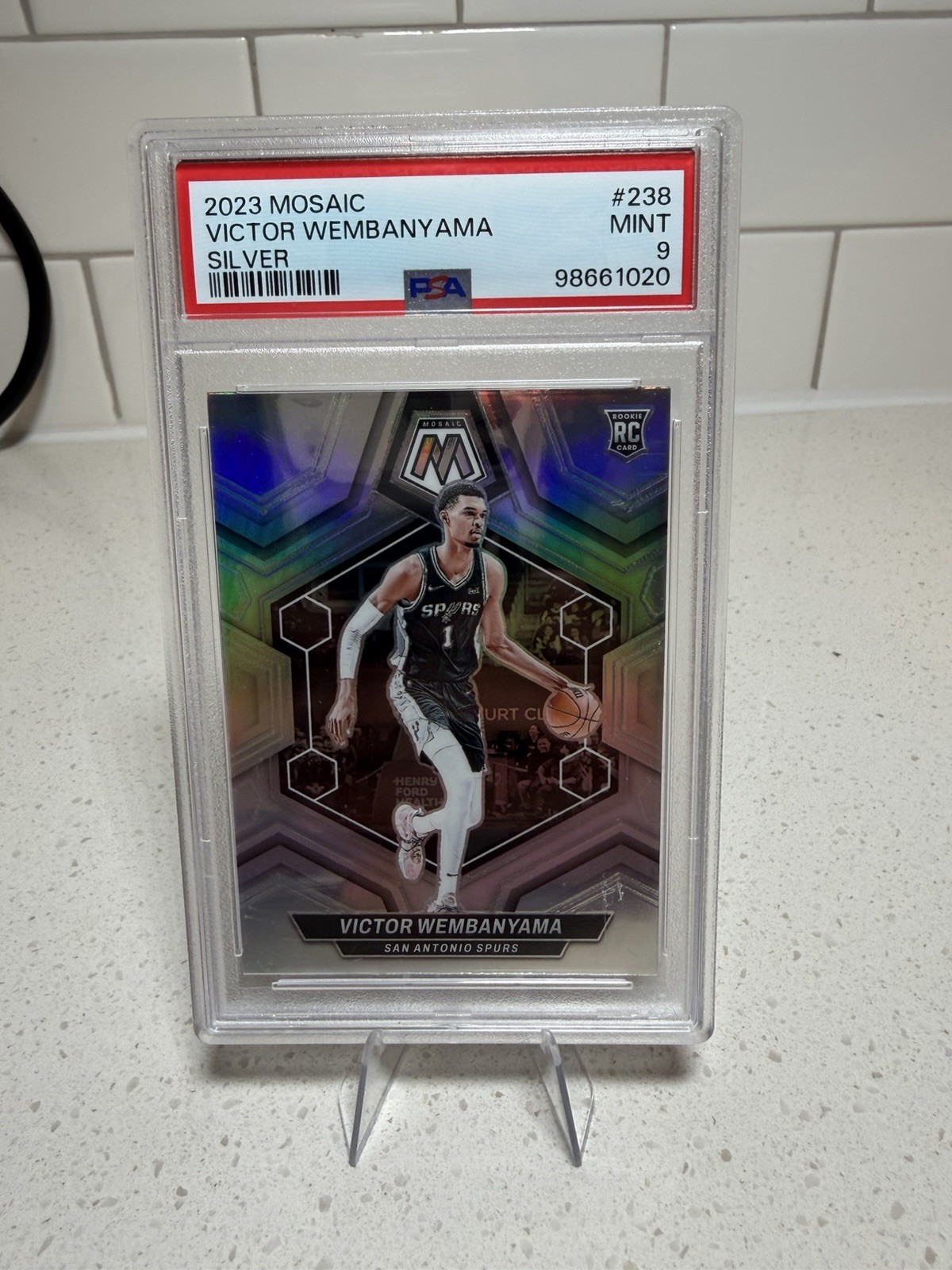 Victor Wembanyama 2023-24 Panini Mosaic #238 Silver PSA 9 Rookie
