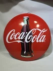 Vintage 16" Coca-Cola Metal Dome Button Coke Advertising Sign