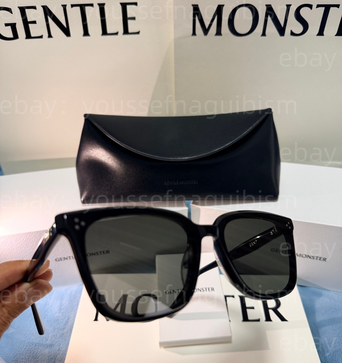 2026 GentleMonster Gent 01 Unisex Sunglasses Black Frame Black