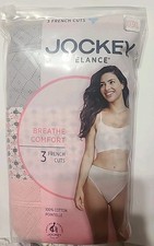 Brand new size 10/3XL Jockey Elance 3 pk. French Cuts 100 Cotton Gray Pink
