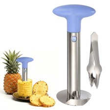 9.4x4.1 Inch Pineapple Corer and Slicer Set Stainless Steel Light Purple]