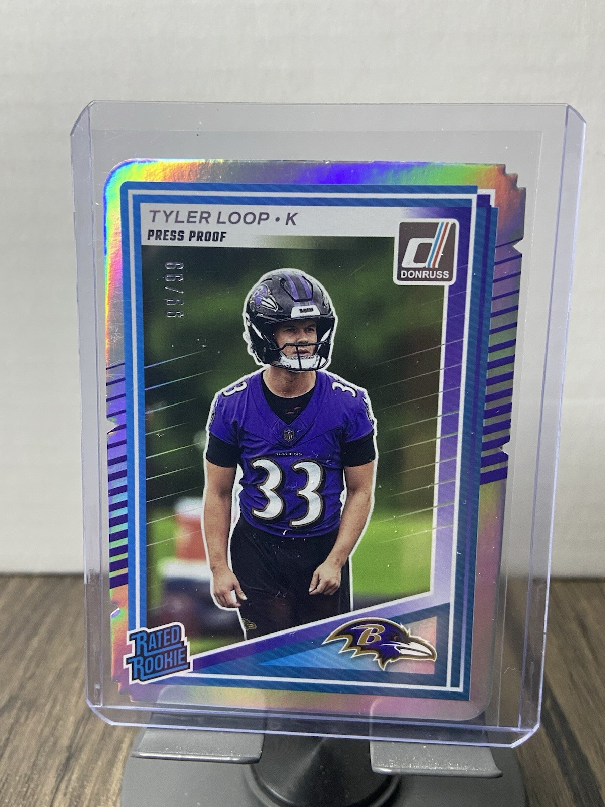 2025 Panini Donruss Rated Rookie Tyler Loop Silver Press Proof Die Cut /99 RC