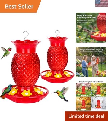 Elegant Red Pineapple Hummingbird Feeders - Leakproof, Ant & Bee Resistant