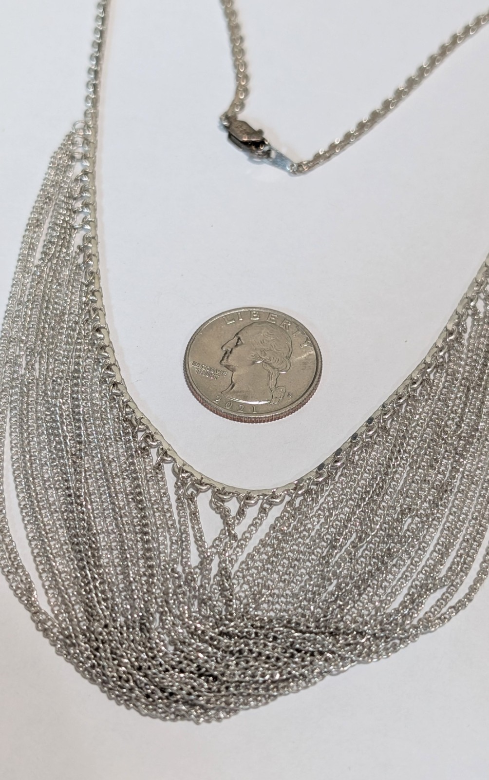 Vintage Solid Sterling Silver Multi Strand Cascad… - image 3