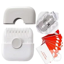 2 in 1 Hair Trimmer with 10 Replacement Blades, Razor Comb and Sharp Double Edge