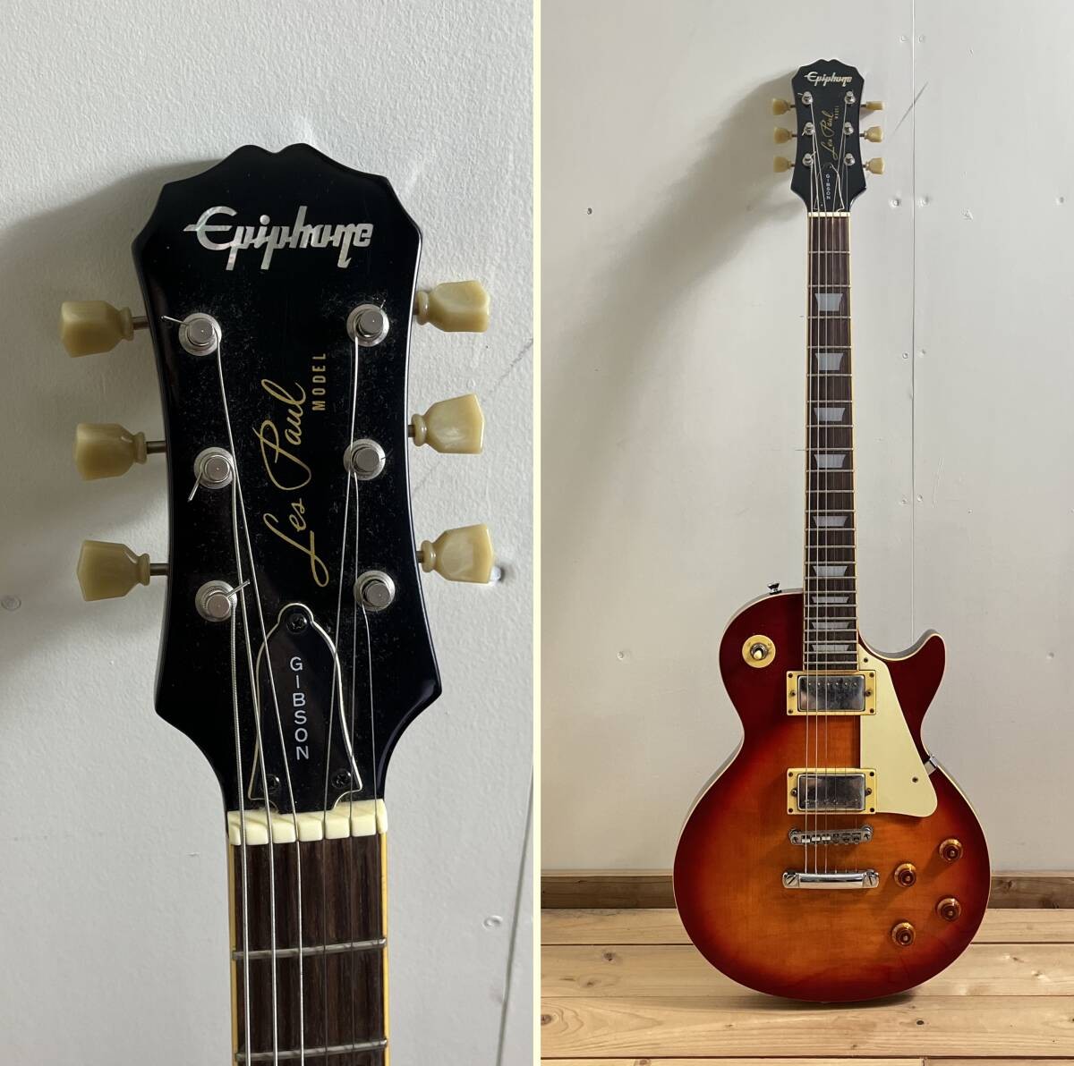 Electric Guitar Epiphone Les Paul Model Cherry Sunburst Made in