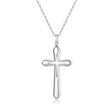 925 Sterling Silver Cross Necklace for Women, Dainty Silver Confirmation Neck...