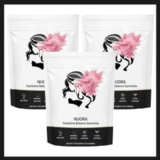 3Pack NUORA Feminine Balance Gummies Vegan For PH/Immuse/Odor/Floar Health 60Gum