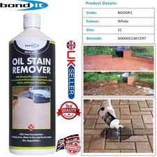 Bond It 1L Oil Stain Remover Driveway Car Patio Grease Cleaner Fluid White 1 Ltr
