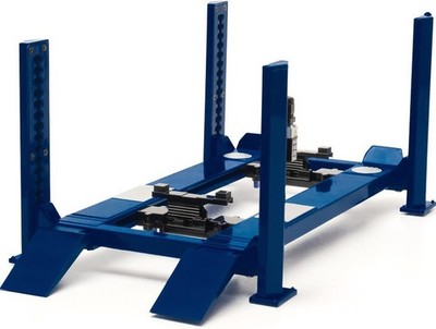 ADJUSTABLE FOUR POST LIFT BLUE FOR 1/18 DIECAST MODELS BY