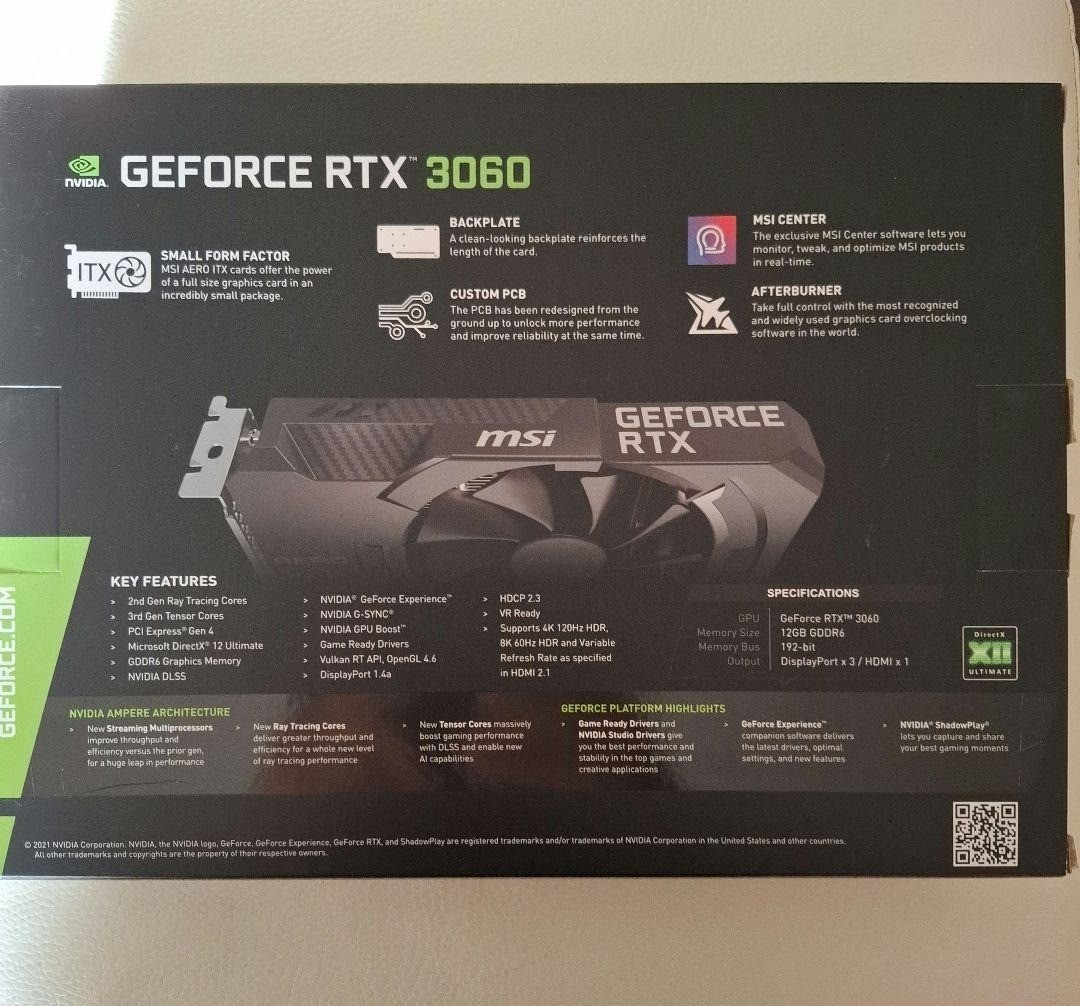 MSI GeForce RTX 3060 AERO ITX 12G OC LHR GDDR6 Graphics Card | eBay
