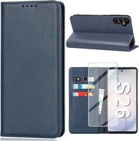 HandyhüLle PU Leder Wallet Blau Mit Schutzfolie FüR Samsung Galaxy S26 Flip Case