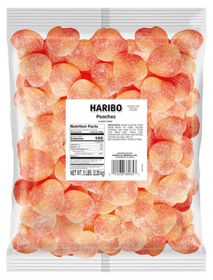 Gummi Candy, Peaches, 5-Pound Bag