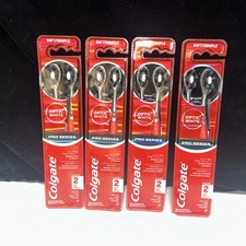 4 Pack-8 BRUSHES-Colgate Optic White Pro Series Toothbrushes SOFT Red Black New