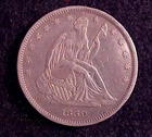 1839 Seated Liberty US Silver Half Dollar in higher VF plus Grade