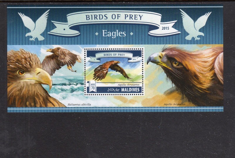 MALDIVES #3421 2015 EAGLES MINT VF NH O.G S/S (S7)