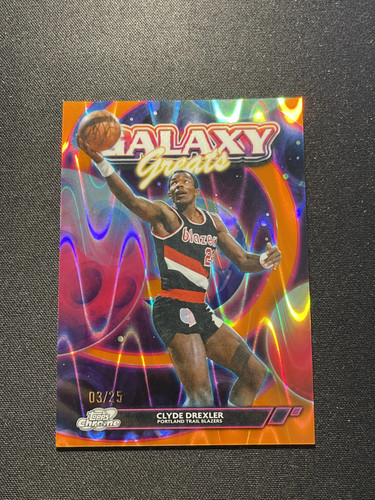 2025-26 Topps Chrome Cosmic Clyde Drexler #GG-13 Orange Raywave 3/25 XV44