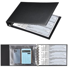 7 Ring Check Binder, 3-On-A-Page Business Checkbook Holder, 500 Checks Capacity,