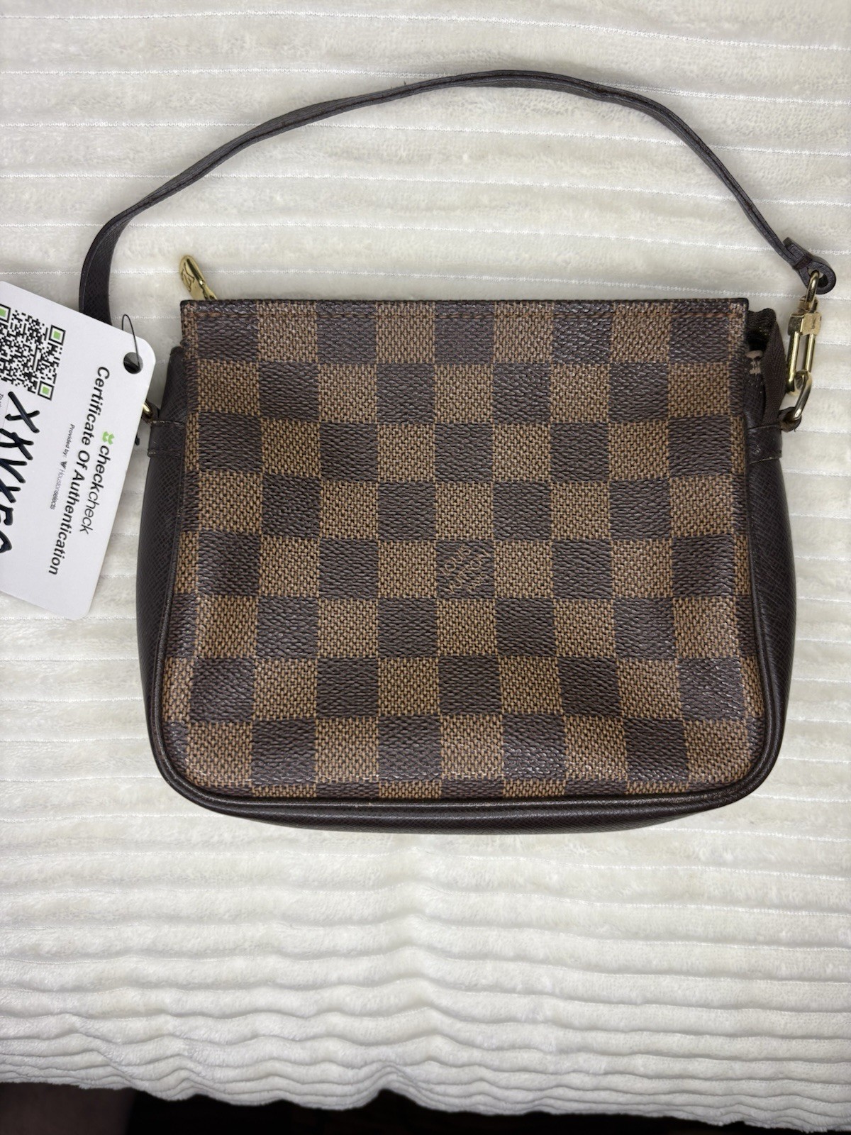 Authentic Louis Vuitton Damier Ebene Mini Pochette Accessories Bag Pouch w/ COA