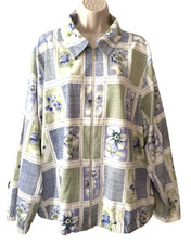 ALFRED DUNNER Women's Jacket Plus Size 20W Floral Zip Front With Pockets