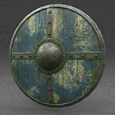 Viking Wooden Round Shield Armor 24" With Wooden Steel Medieval Shield LARP GIFT