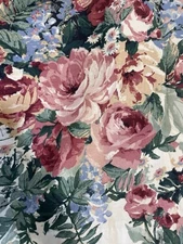 Kaufman Pink Green Blue CUSTOM VALANCE French Country Lined Floral 144”x18”